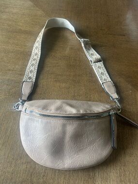 Neutral Taupe Crossbody Belt Bag - Women's Stylish Hands-Free Bag